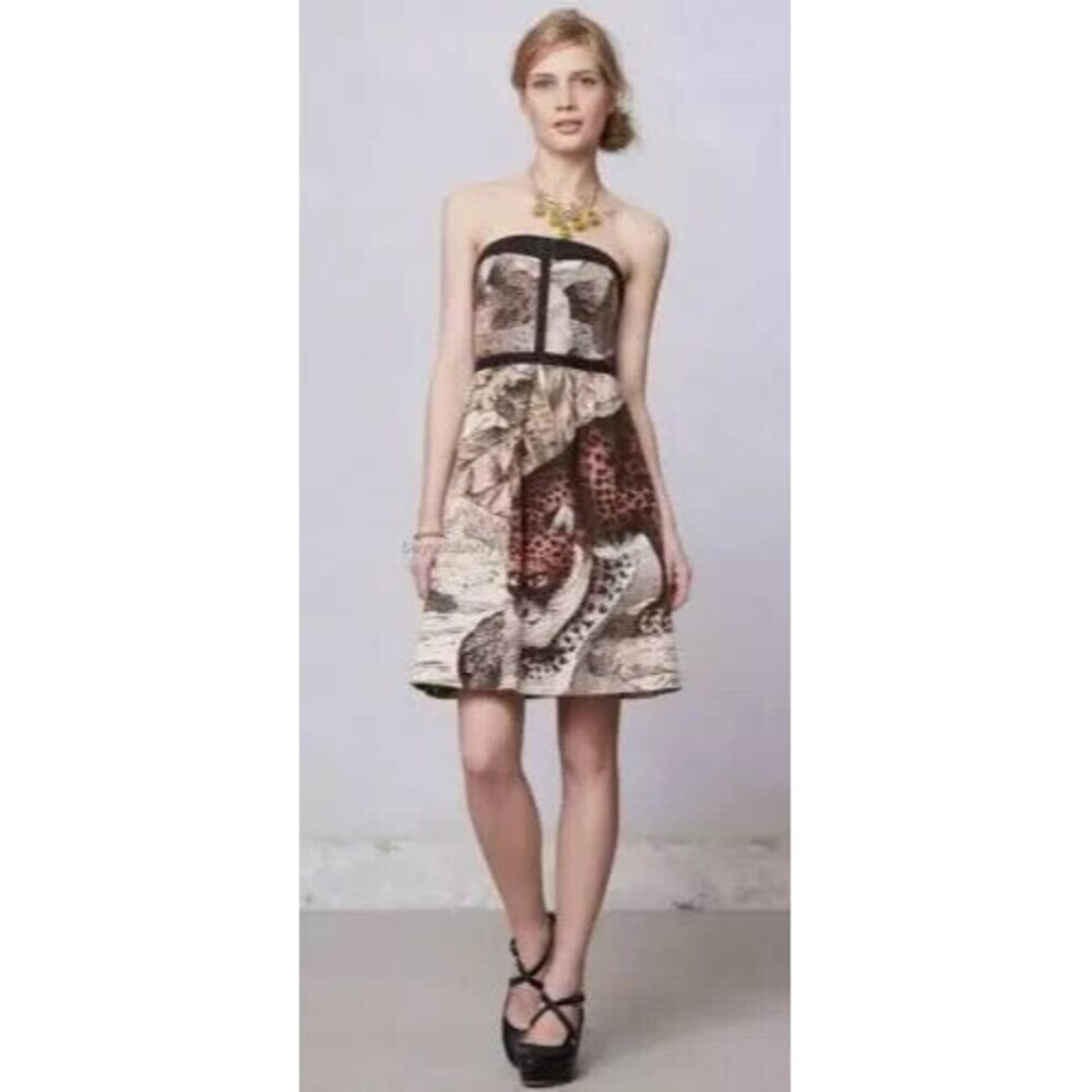 Anthropologie Liefsdottir Felidae Cheetah Dress Sz 8